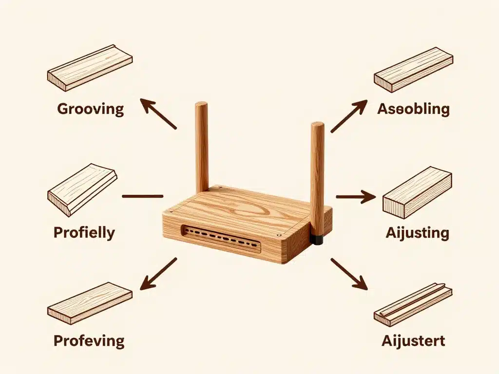 A quoi sert une défonceuse, schéma des fonctions principales bois
