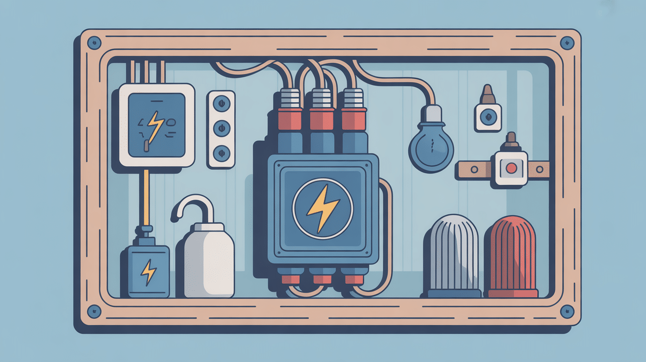 ancien tableau électrique avec fusible dans un intérieur domestique