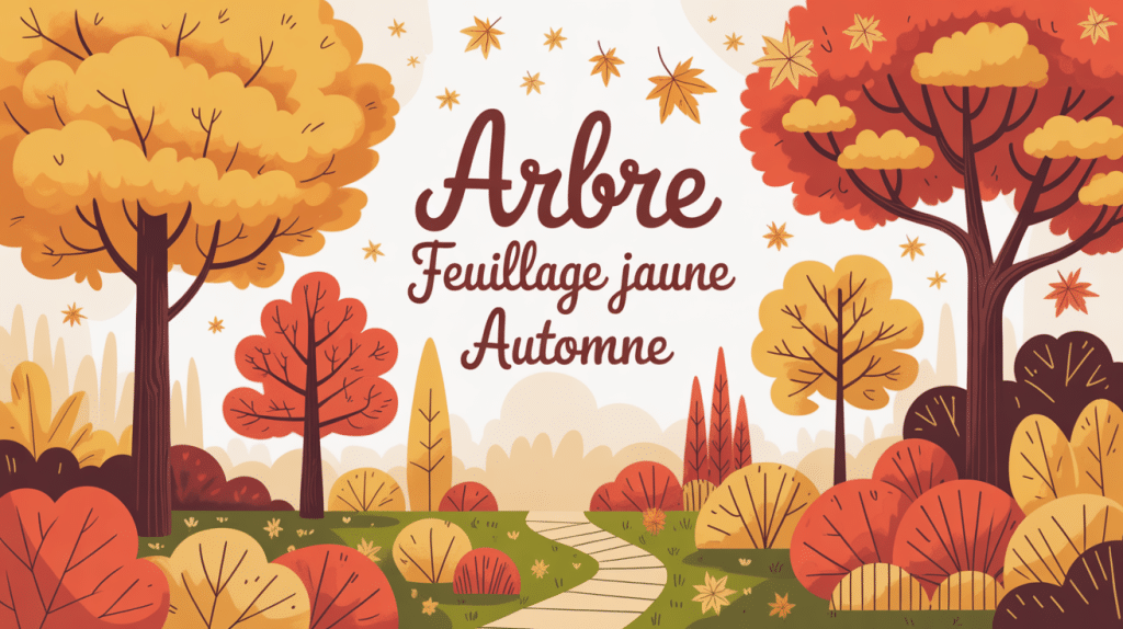 arbre feuillage jaune automne dans un jardin lumineux