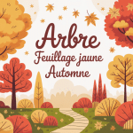 arbre feuillage jaune automne dans un jardin lumineux