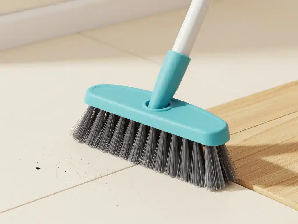 balai en silicone diagramme action poils poussière sol