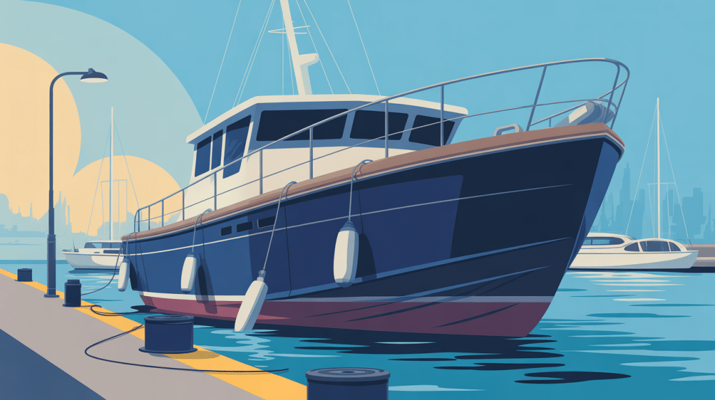 bateau peinture coque illustration vectorielle port