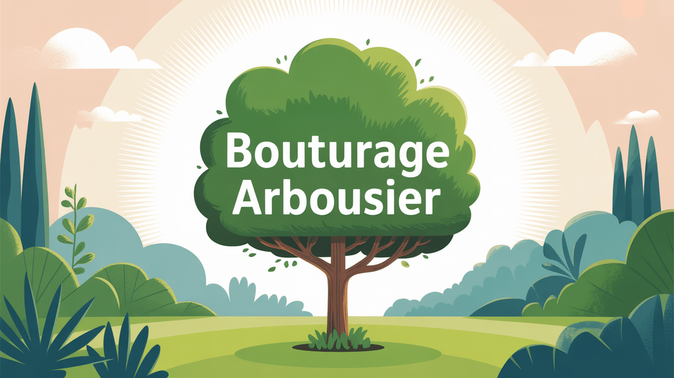 Image vectorielle bouturage arbousier jardin méditerranéen