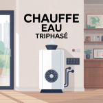 chauffe eau triphasé dans intérieur moderne avec tableau électrique
