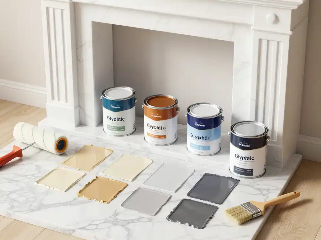 Types de peinture sur marbre cheminée, application sur marbre