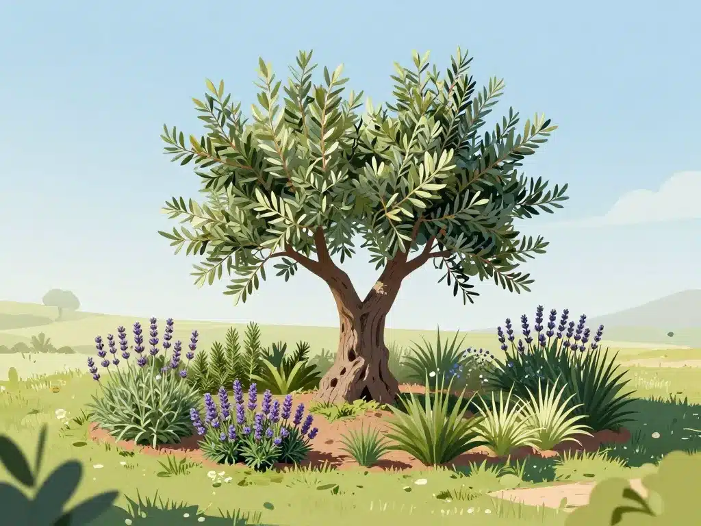 comment mettre en valeur un olivier au centre du jardin