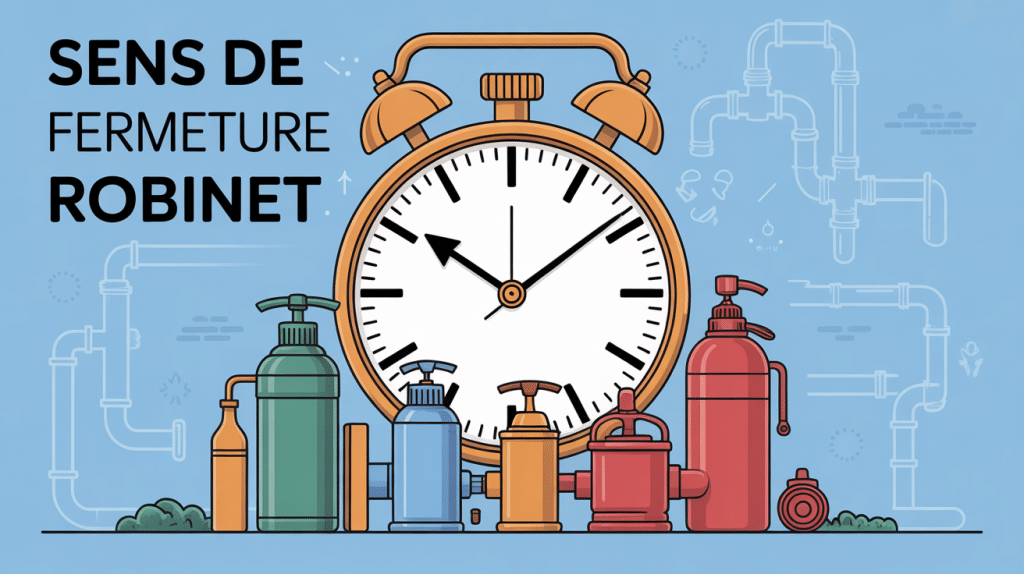 dans quel sens fermer un robinet, illustration visuelle types et direction