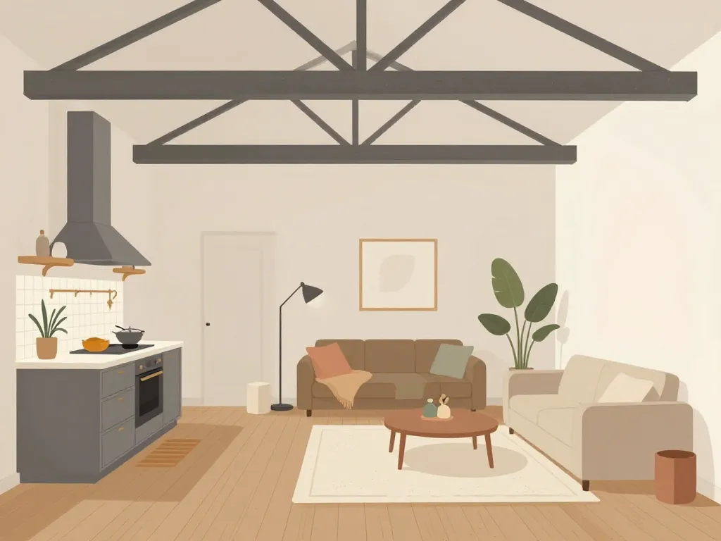 Aménagement et déco petit loft convivial industriel