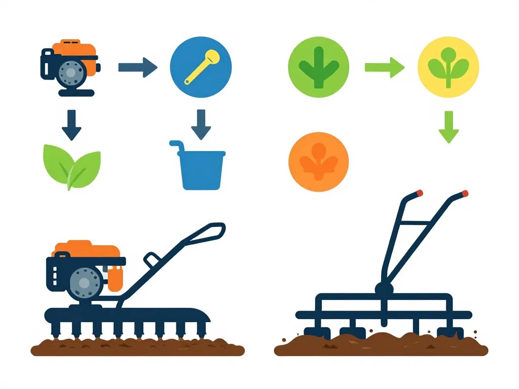 différence entre motoculteur et motobineuse, comparaison des caractéristiques techniques