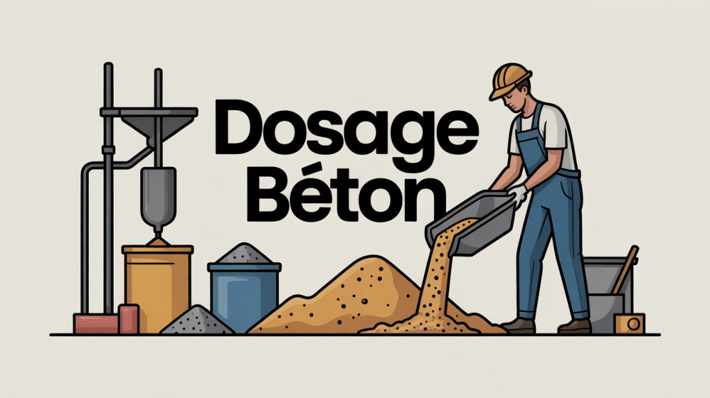 illustration dosage beton chantier balance sacs granulats