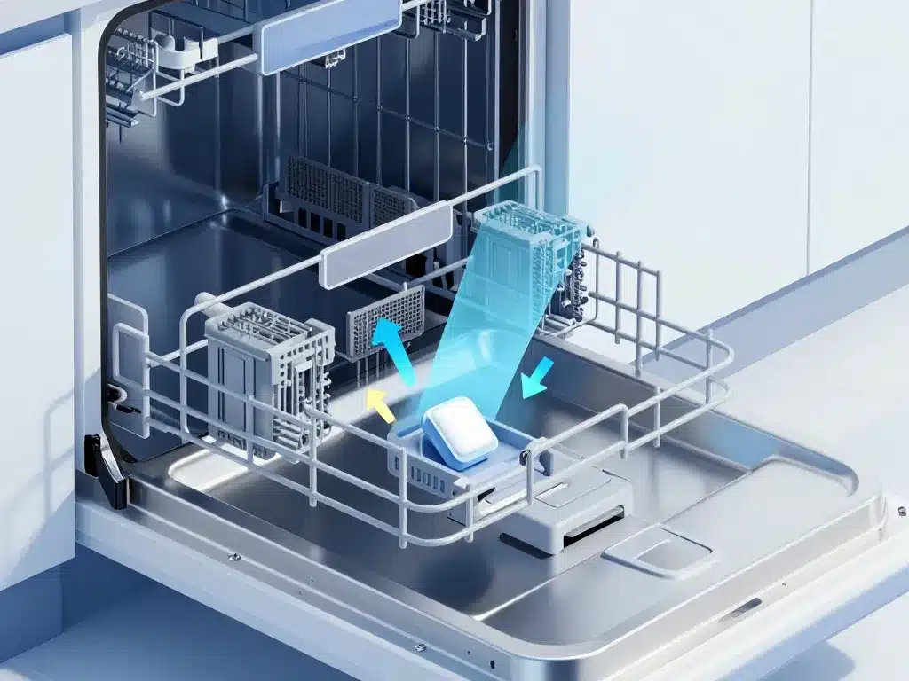 diagramme en panne de pastille lave-vaisselle blocage