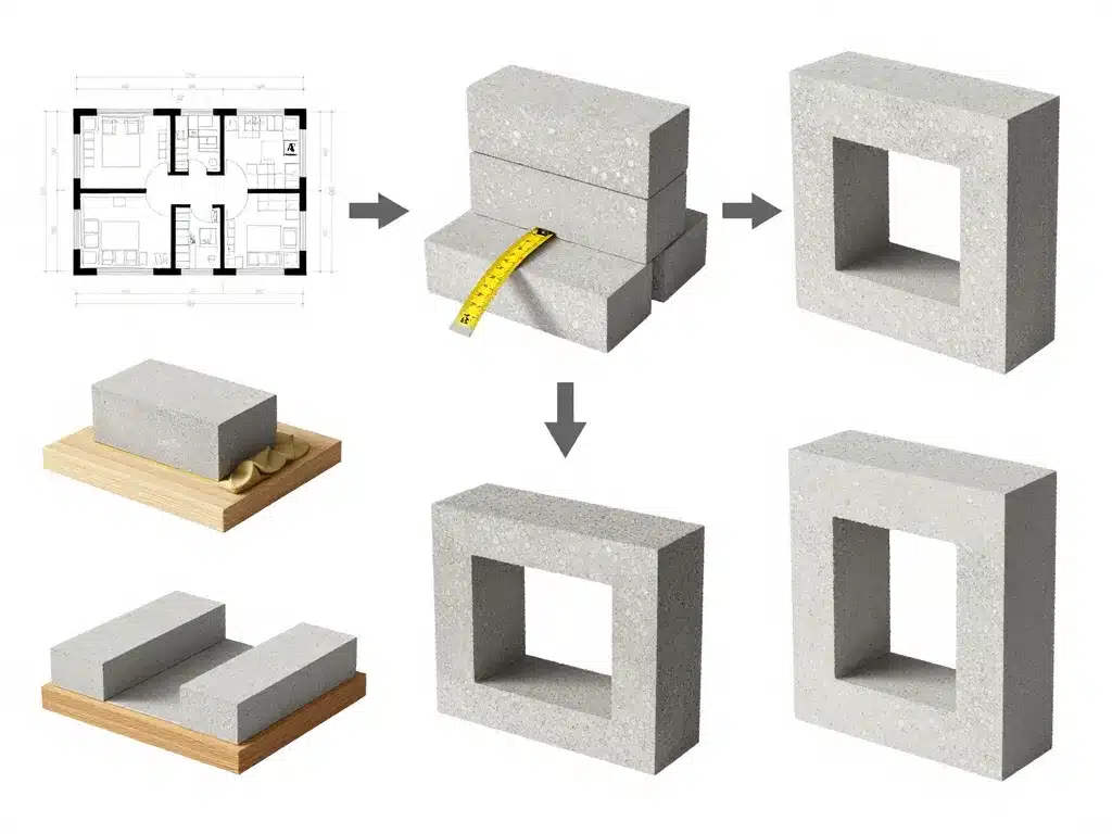 etapes construction meuble en beton cellulaire schema