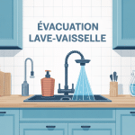 illustration évacuation lave vaisselle cuisine moderne