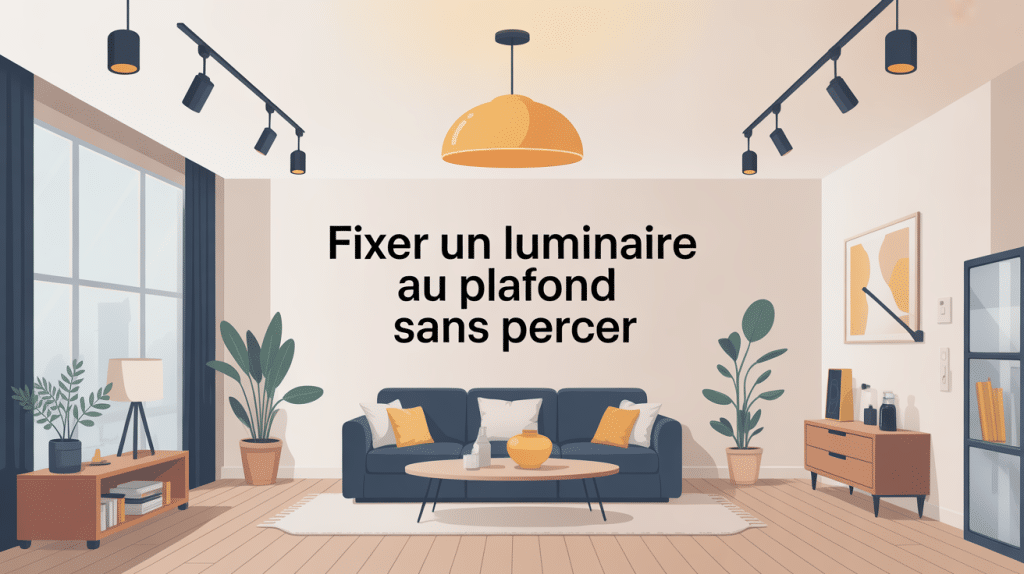 fixer luminaire plafond sans percer dans intérieur moderne
