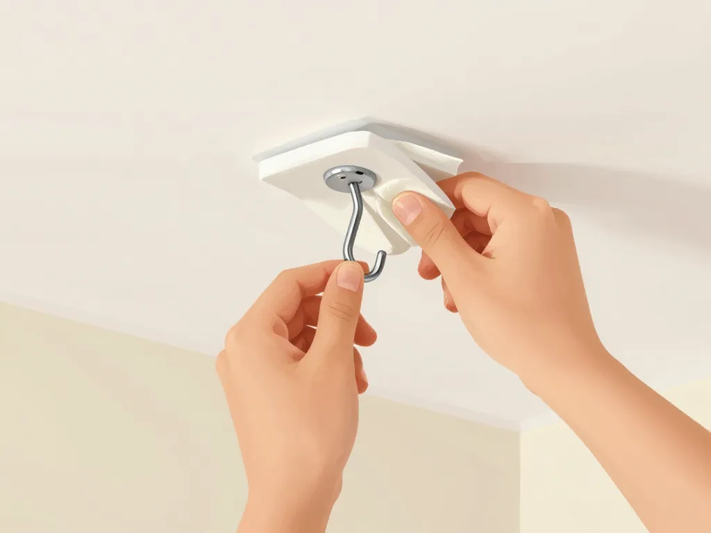 fixer luminaire plafond sans percer étapes préparation adhésif