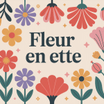 Illustration de fleurs en ette stylisées sur fond pastel