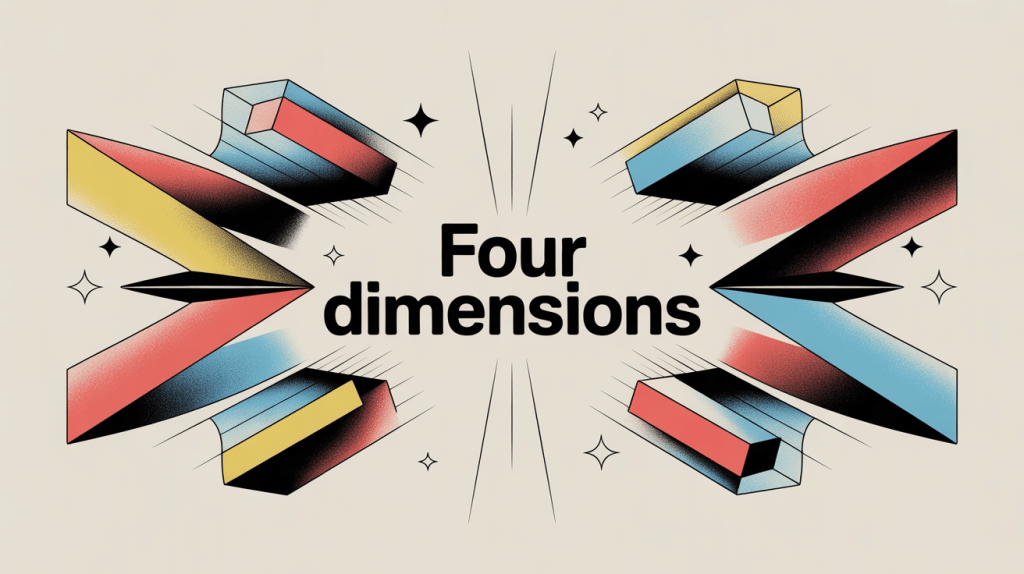 Illustration conceptuelle four dimensions axes domaines