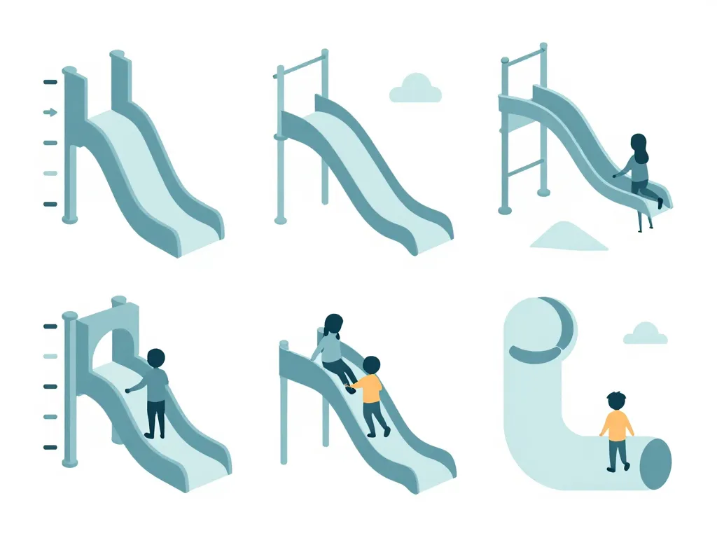 schema glissiere toboggan formes et tailles