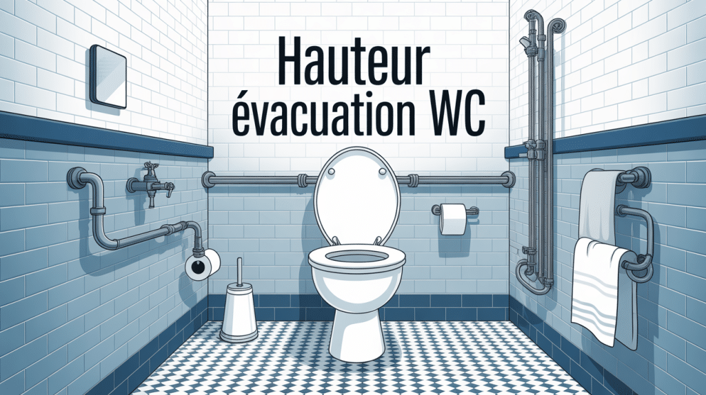 illustration hauteur evacuation wc salle de bain moderne canalisation