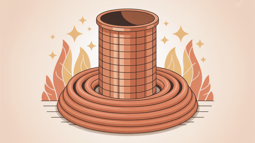 Illustration isolant tuyau cuivre sur canalisation domestique