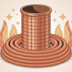 Illustration isolant tuyau cuivre sur canalisation domestique