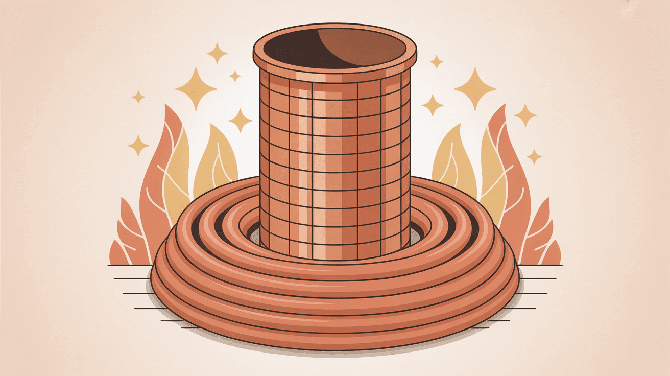 Illustration isolant tuyau cuivre sur canalisation domestique