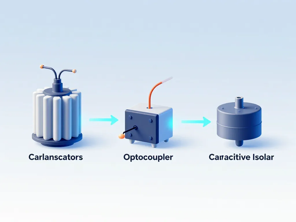 Schéma isolation galvanique transformateur optocoupleur capacitif