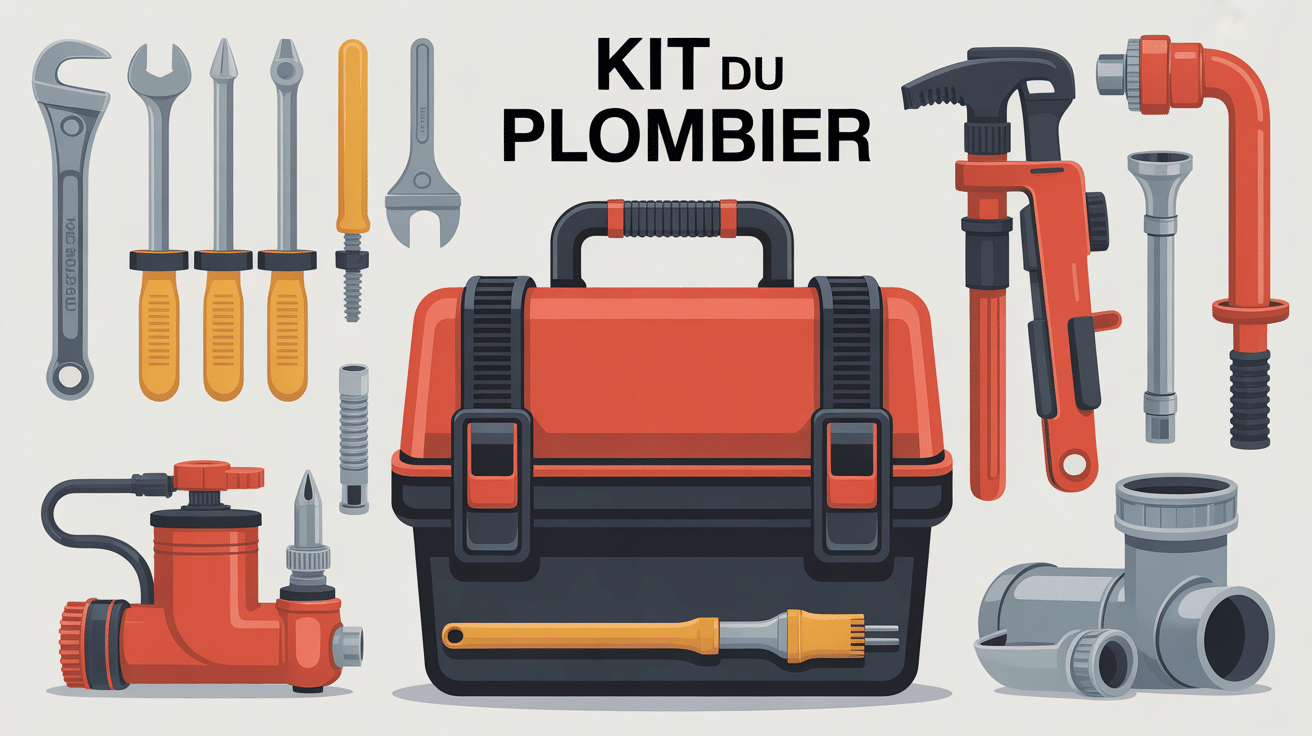 le kit du plombier complet sur plan de travail