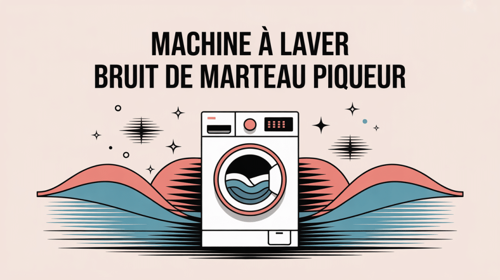 machine à laver bruit marteau piqueur avec ondes sonores illustration vectorielle