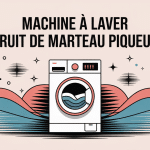 machine à laver bruit marteau piqueur avec ondes sonores illustration vectorielle