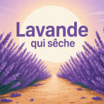 Illustration maladie lavande qui sèche flétrie et vigoureuse