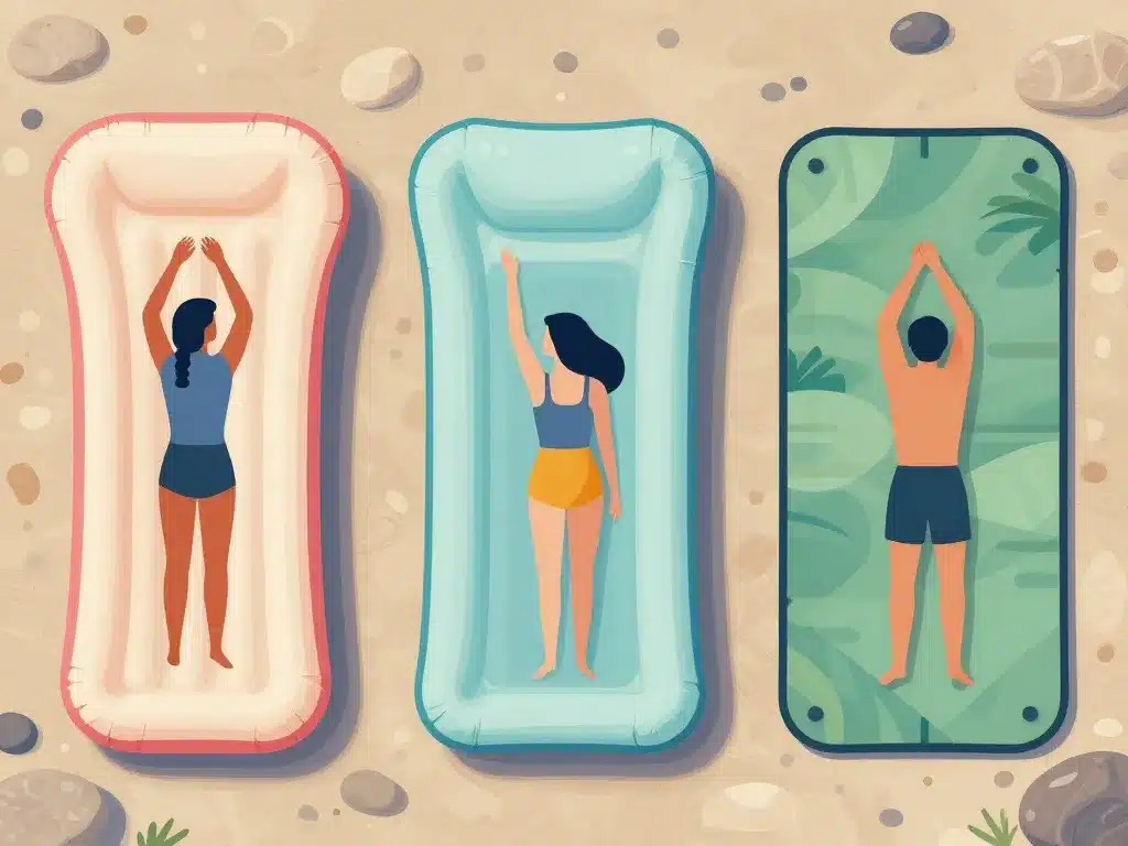 matelas de plage pour galets différents types comparaison