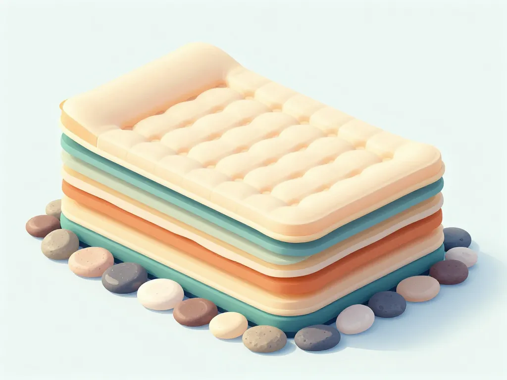 matelas de plage pour galets coupe technique épaisseur