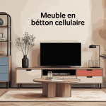 meuble en beton cellulaire moderne dans un interieur design