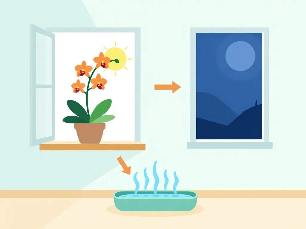 Noble dendrobium diagramme environnement optimal intérieur
