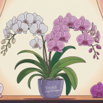 Noble dendrobium en fleurs dans un pot en intérieur