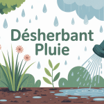 peut on mettre du désherbant quand il pleut illustration vectorielle jardin pluie