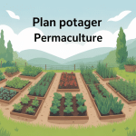 illustration plan de potager permaculture vue d'ensemble