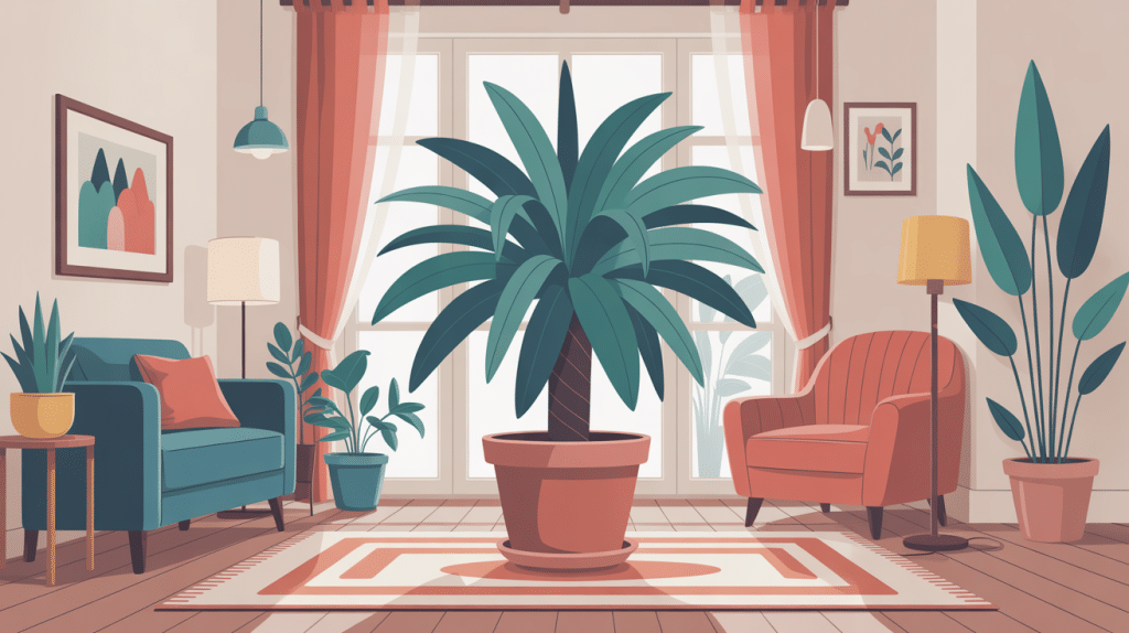 plante misère porte malheur en intérieur illustration déco