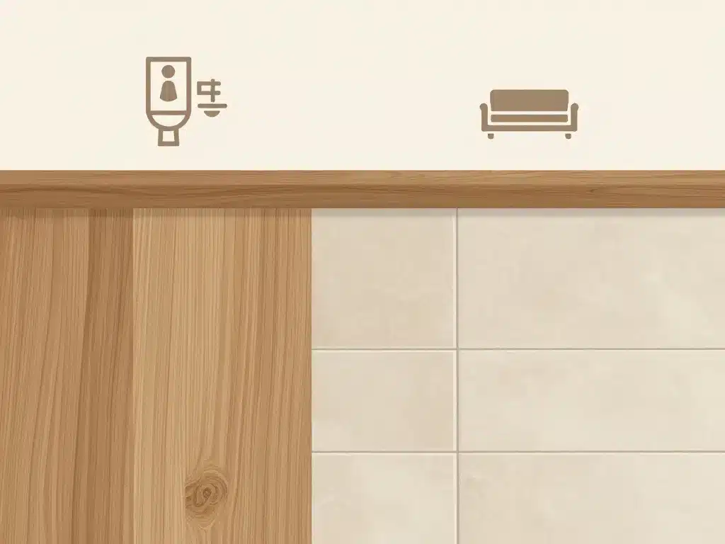 plinthe bois ou carrelage comparatif pièces usages