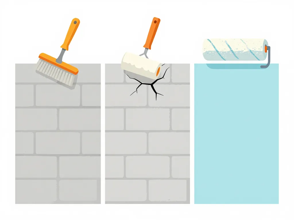 préparer enduire un mur en parpaing au rouleau schéma étapes