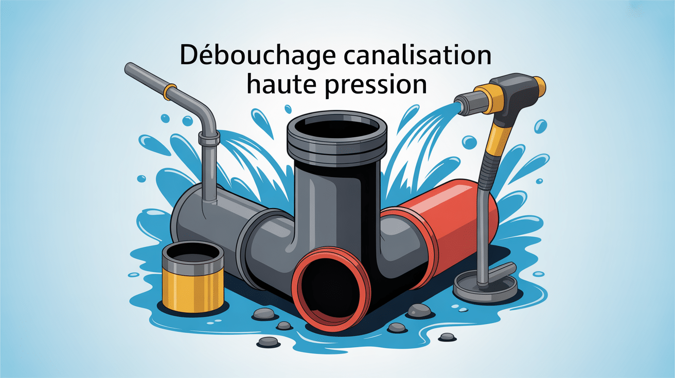 Illustration prix debouchage canalisation haute pression outils et eau