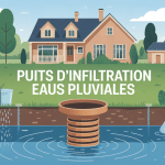 puits d'infiltration eaux pluviales illustration maison jardin