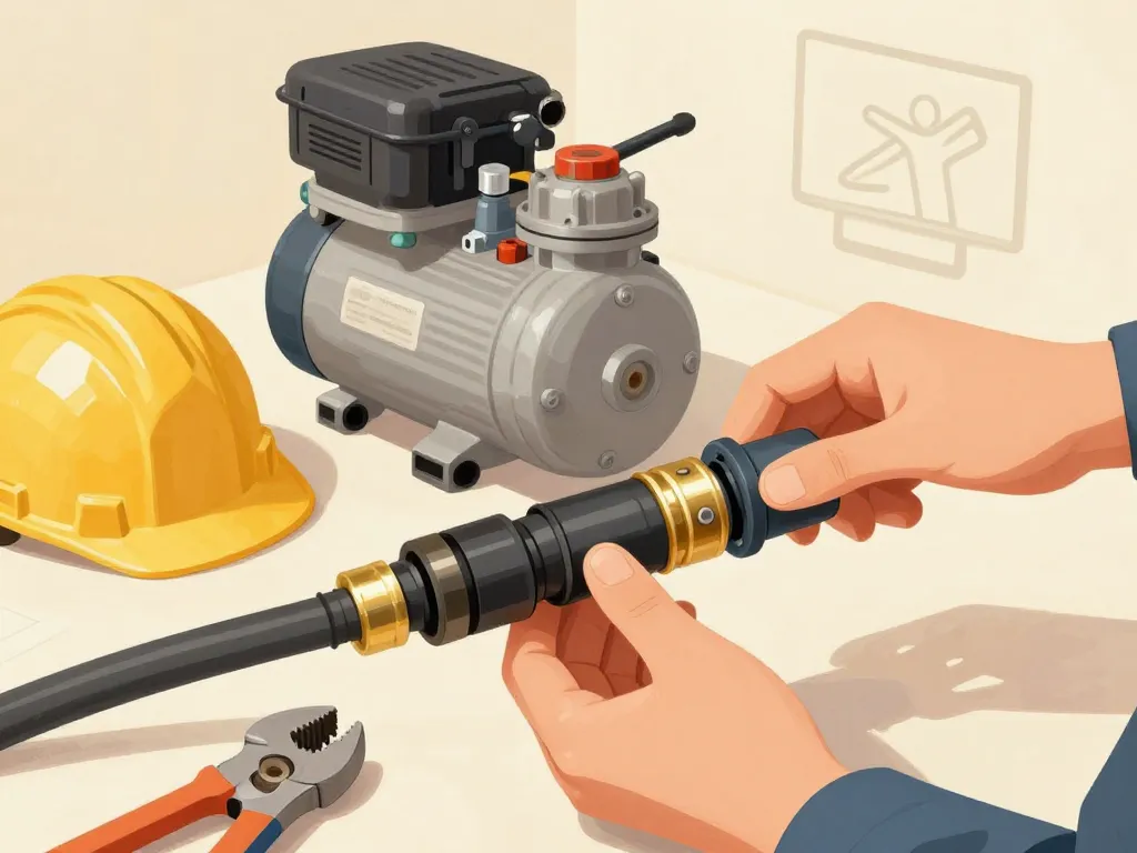 installation raccord rapide compresseur pas à pas