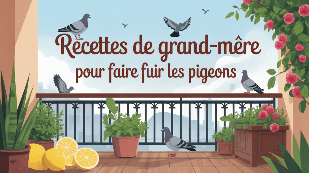 illustration recette de grand-mère pour faire fuir les pigeons sur balcon