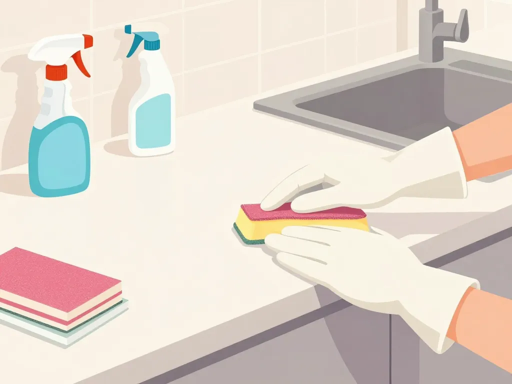 préparation renover plan de travail stratifié nettoyage ponçage