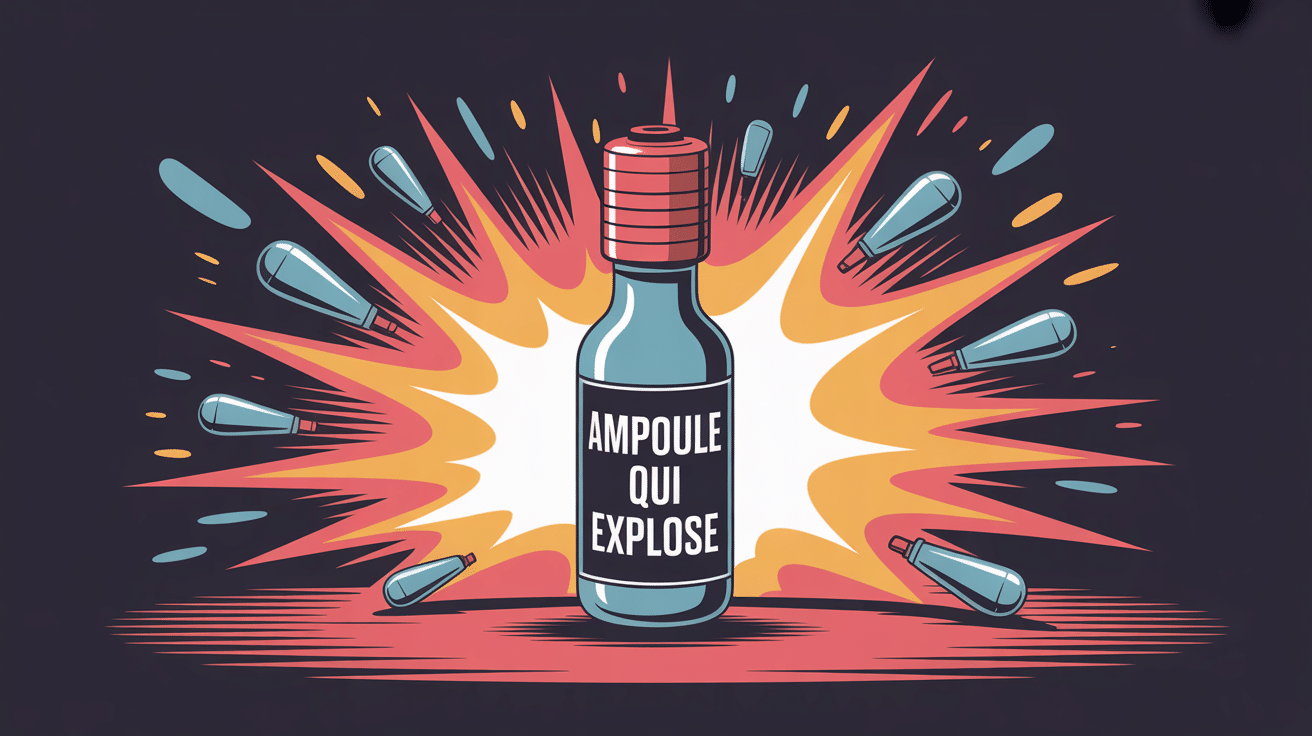 Danger ampoule explose éclats verre