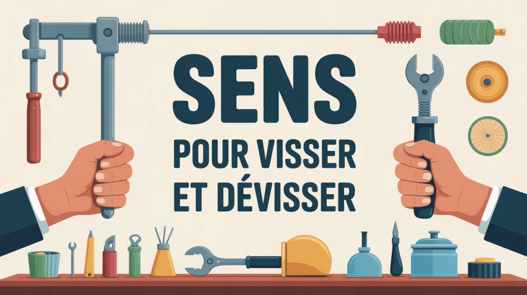 Illustration explicative sens pour visser et dévisser
