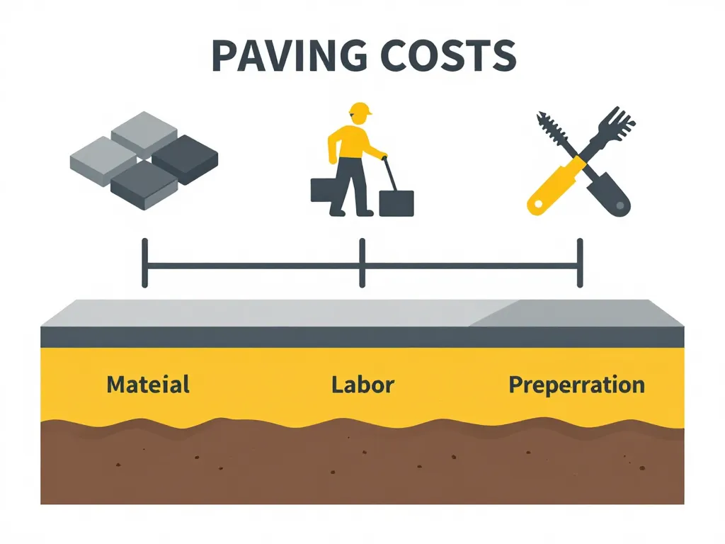 tarif pose pavé m2 schéma répartition coût