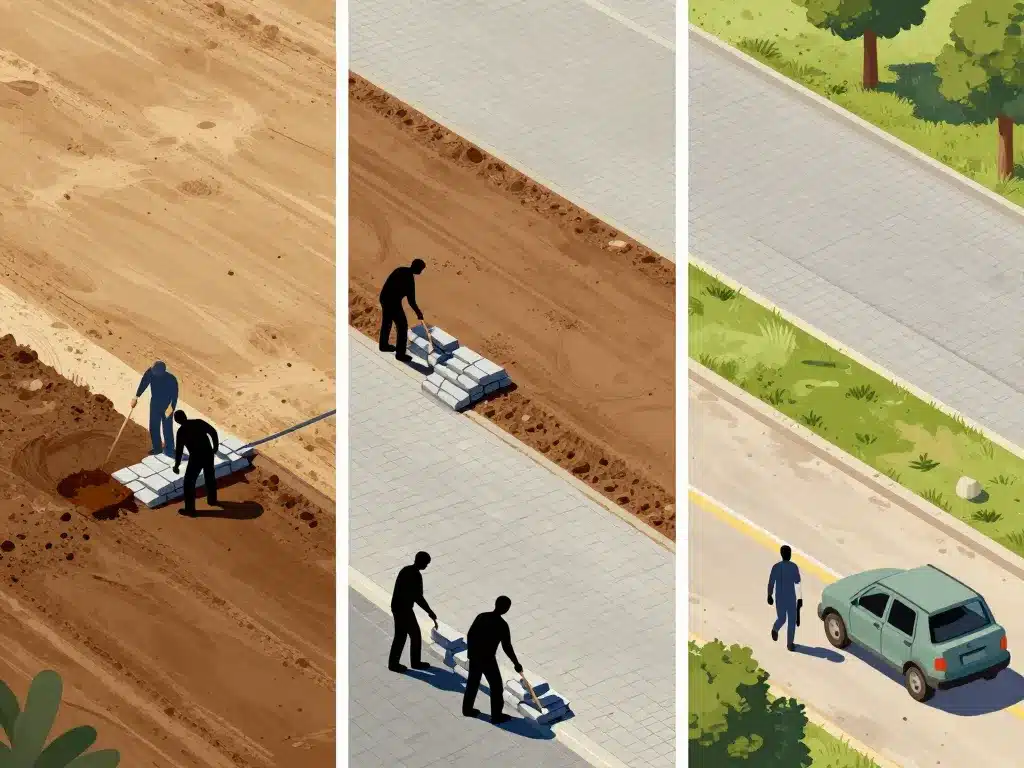 tarif pose pavé m2 illustration différences de coût terrain